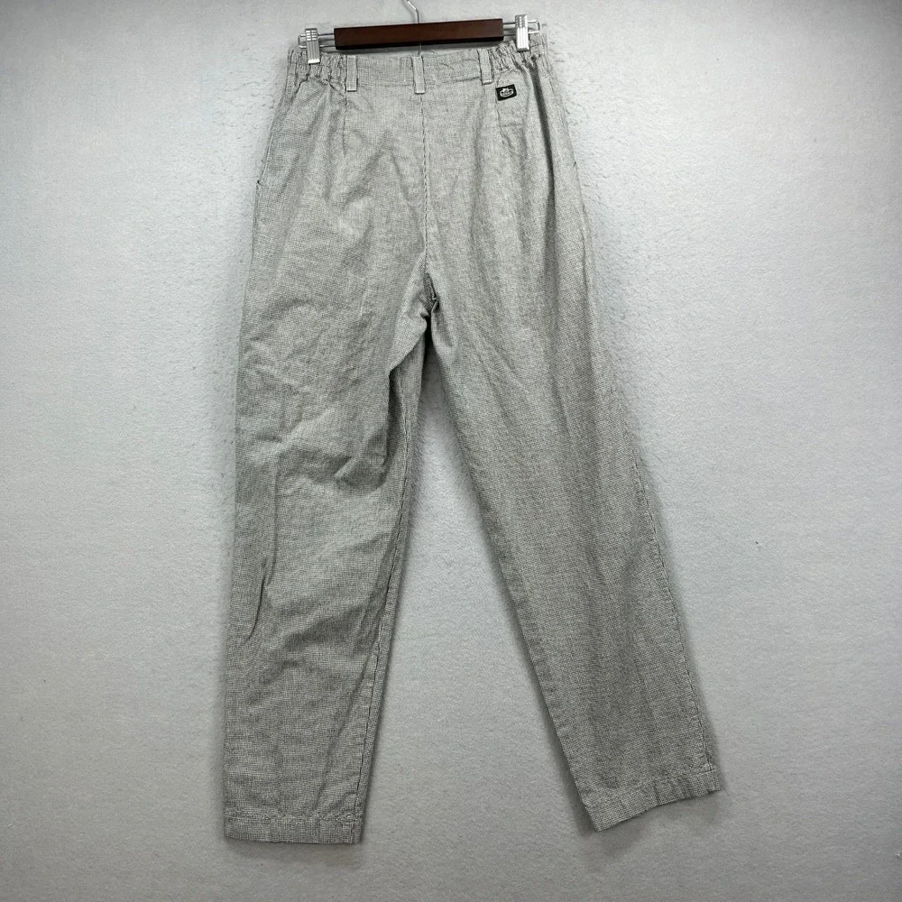 Lee Casuals Pleated Pants Mens 28x30 Black White Houndstooth Acadeimia 90s Retro